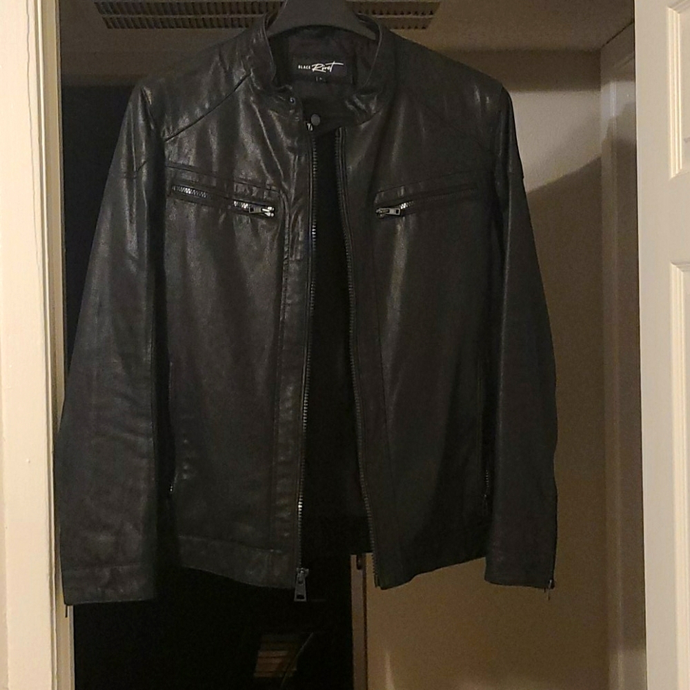 Black Rivet Wilsons Leather Motorcycle Jacket